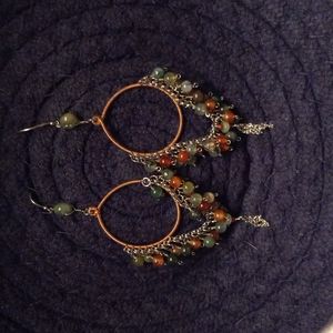 Aventurine and carnelian earrings.